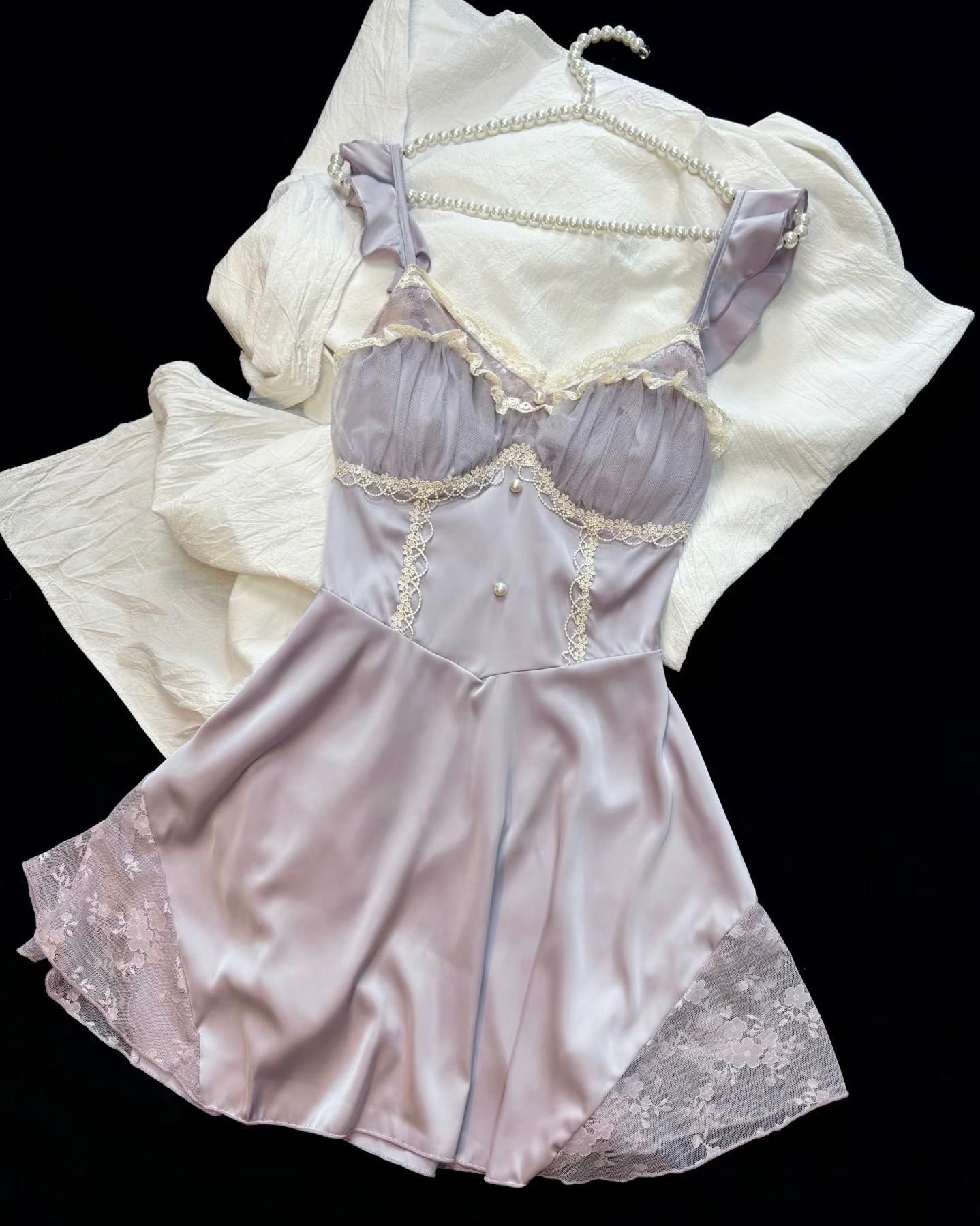Athena Lace Nightie in Lavender