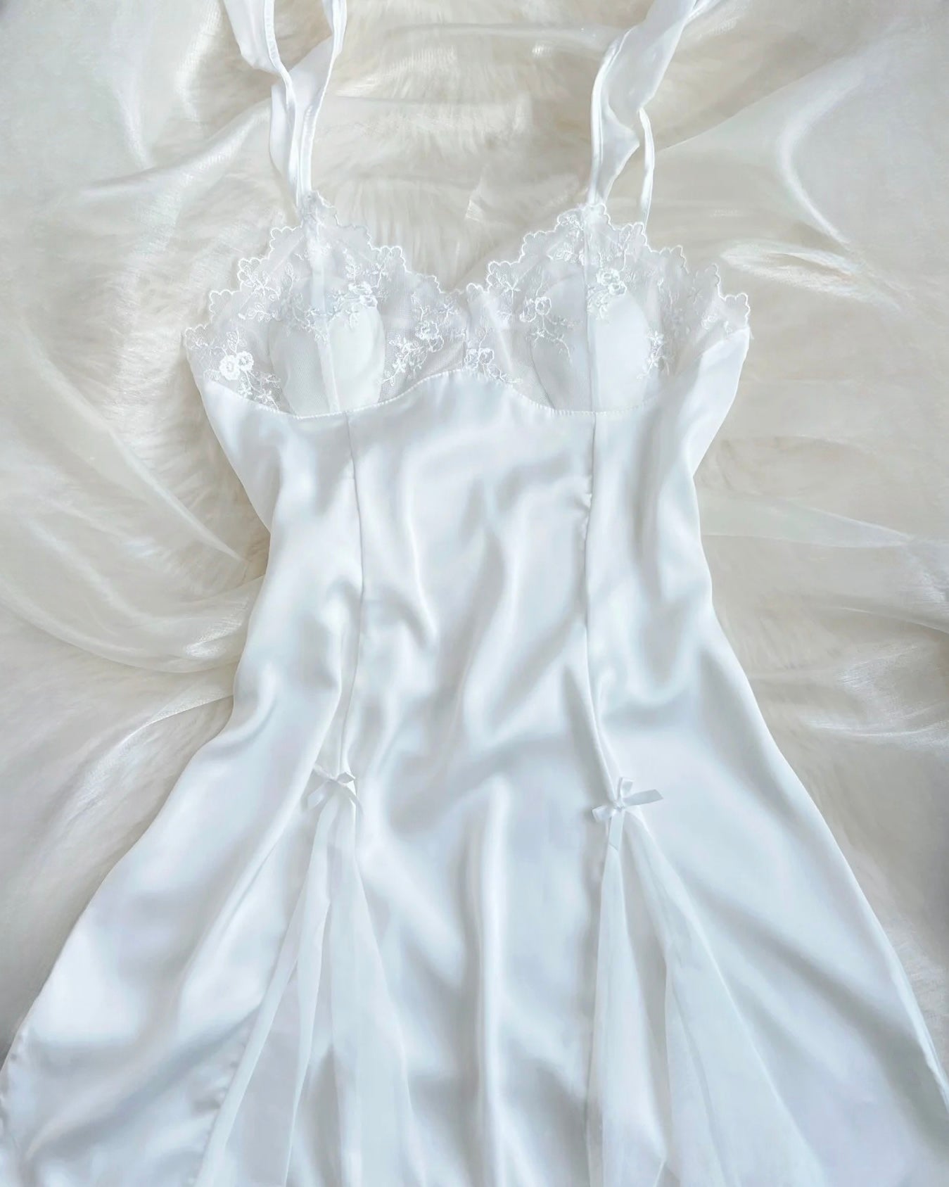 Layla Satin Nightie in White
