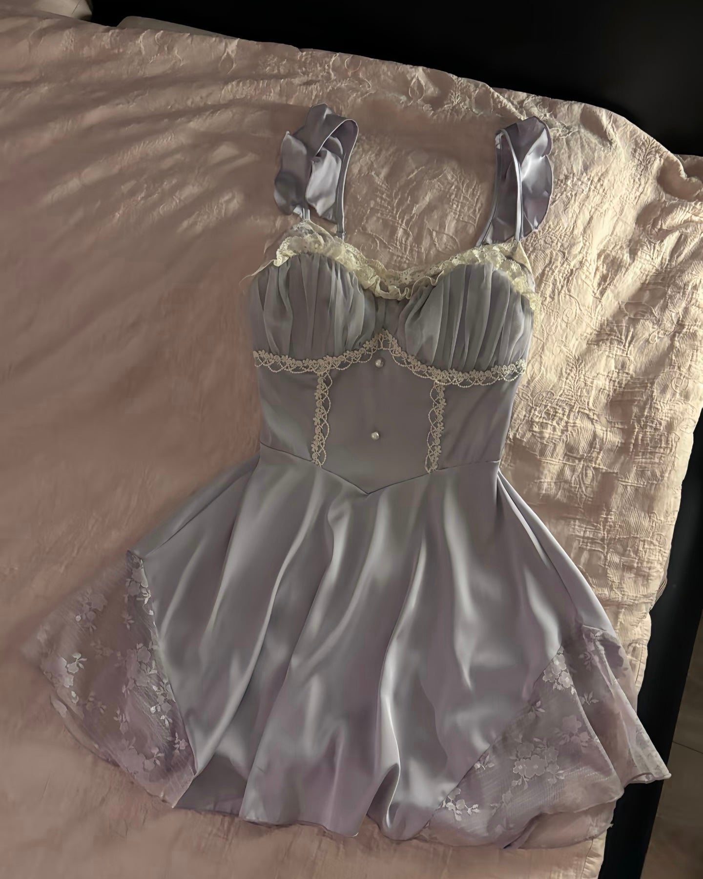 Athena Lace Nightie in Lavender