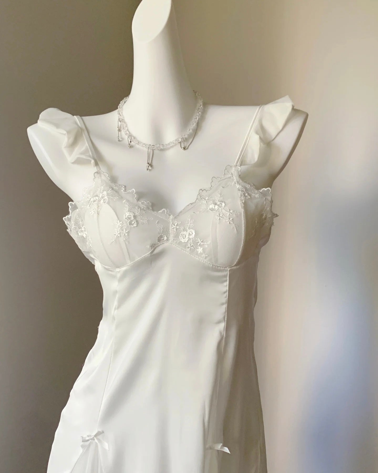 Layla Satin Nightie in White
