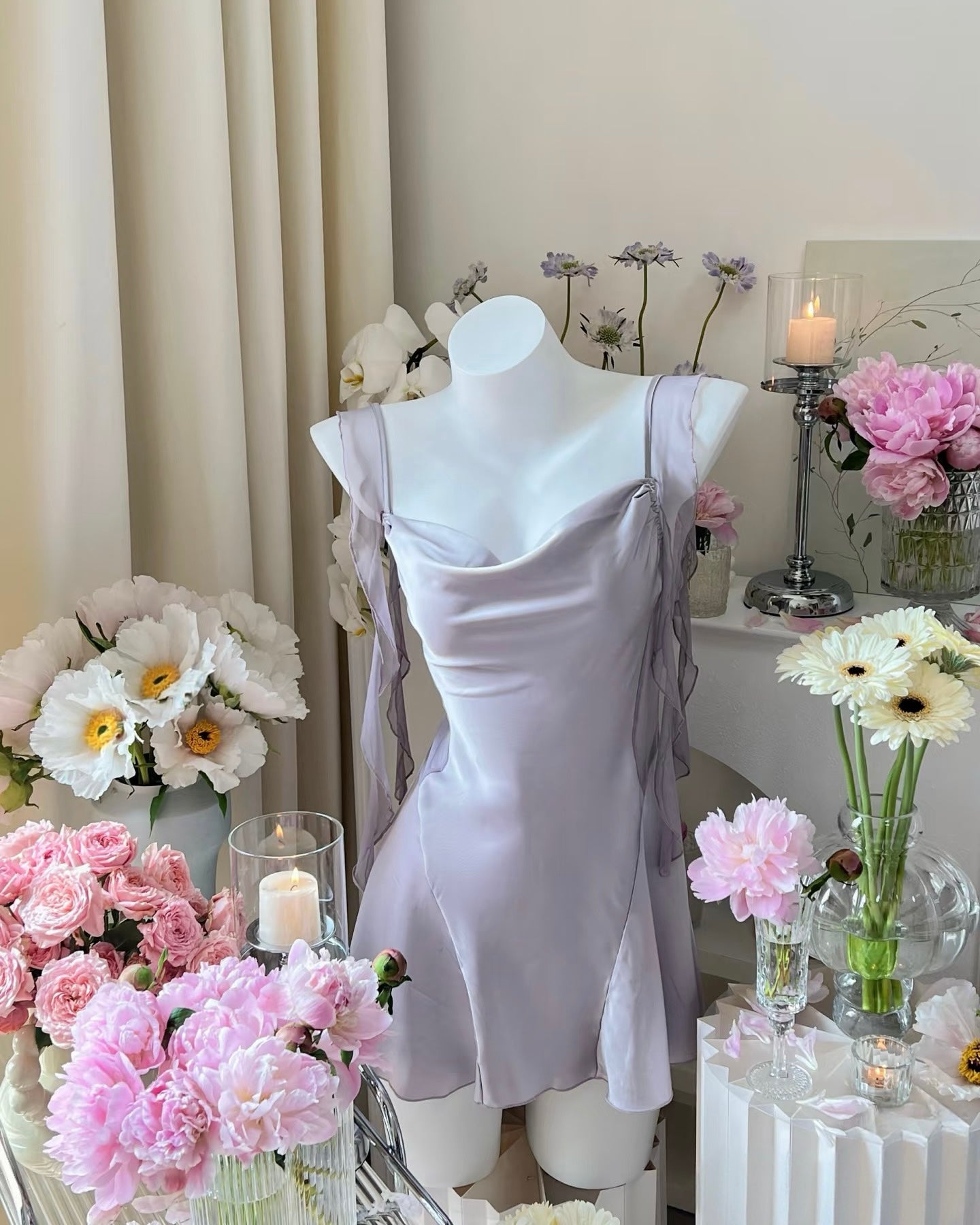 Freya Satin Nightie in Purple