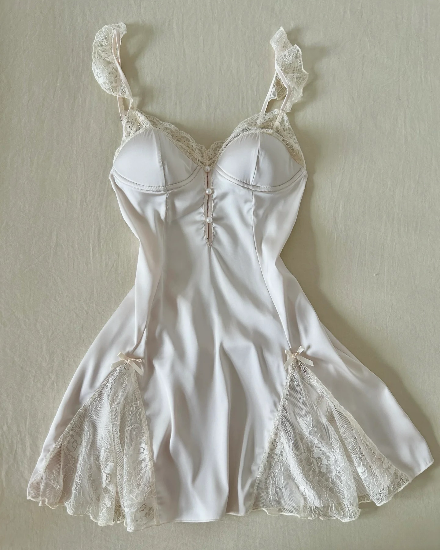 Juliet Satin Nightie in Ivory