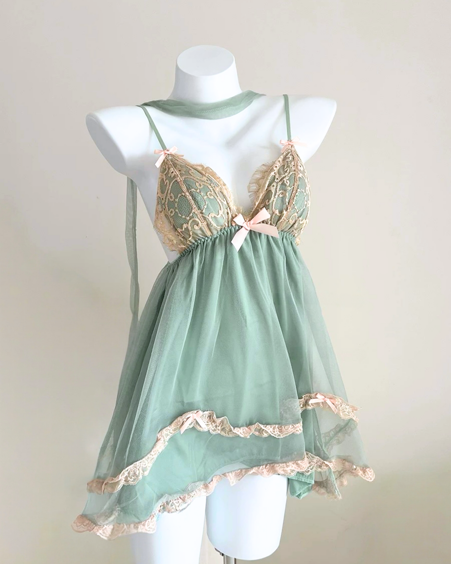 Fairy Princess Chiffon Nightie Green