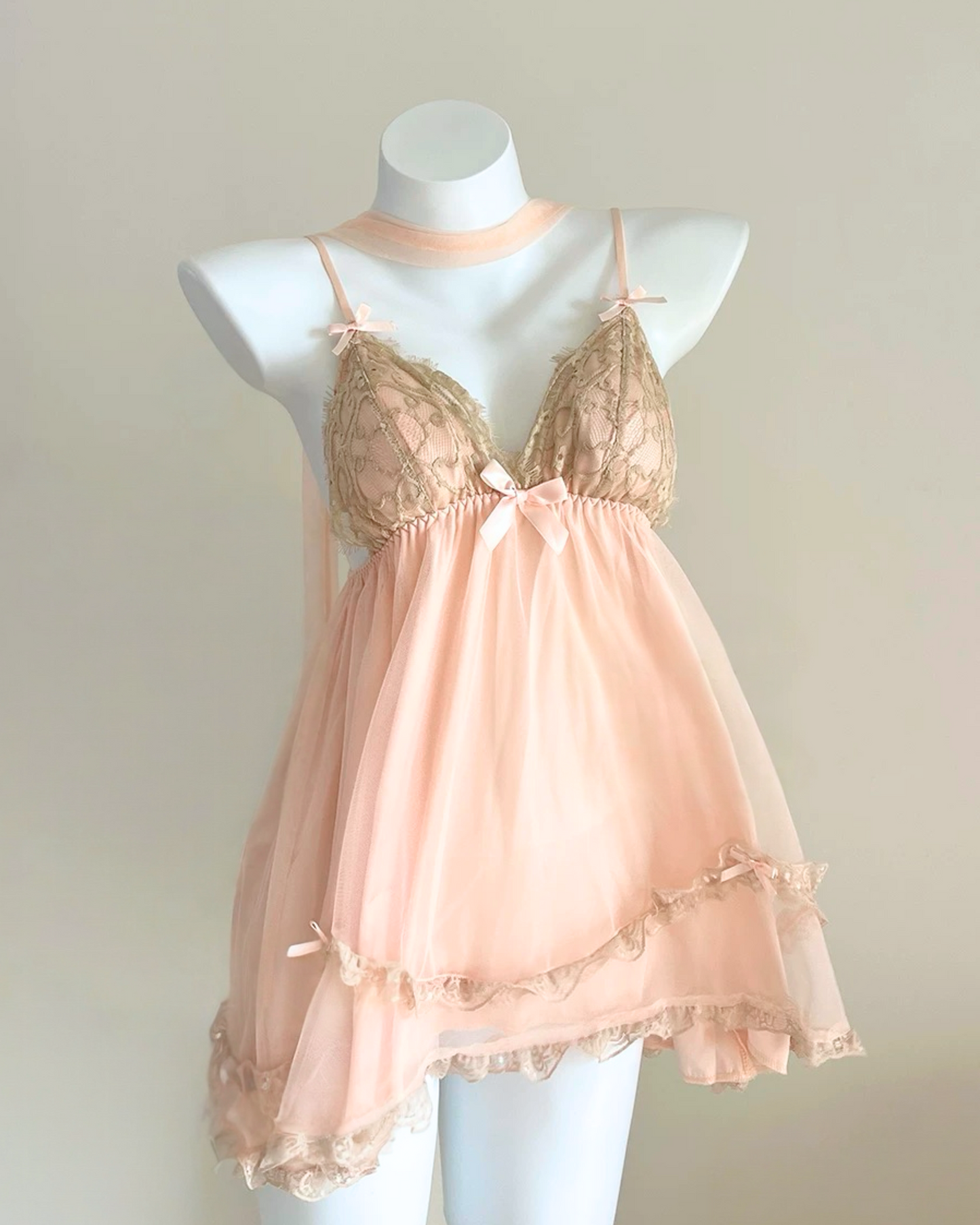 Fairy Princess Chiffon Nightie in Peach