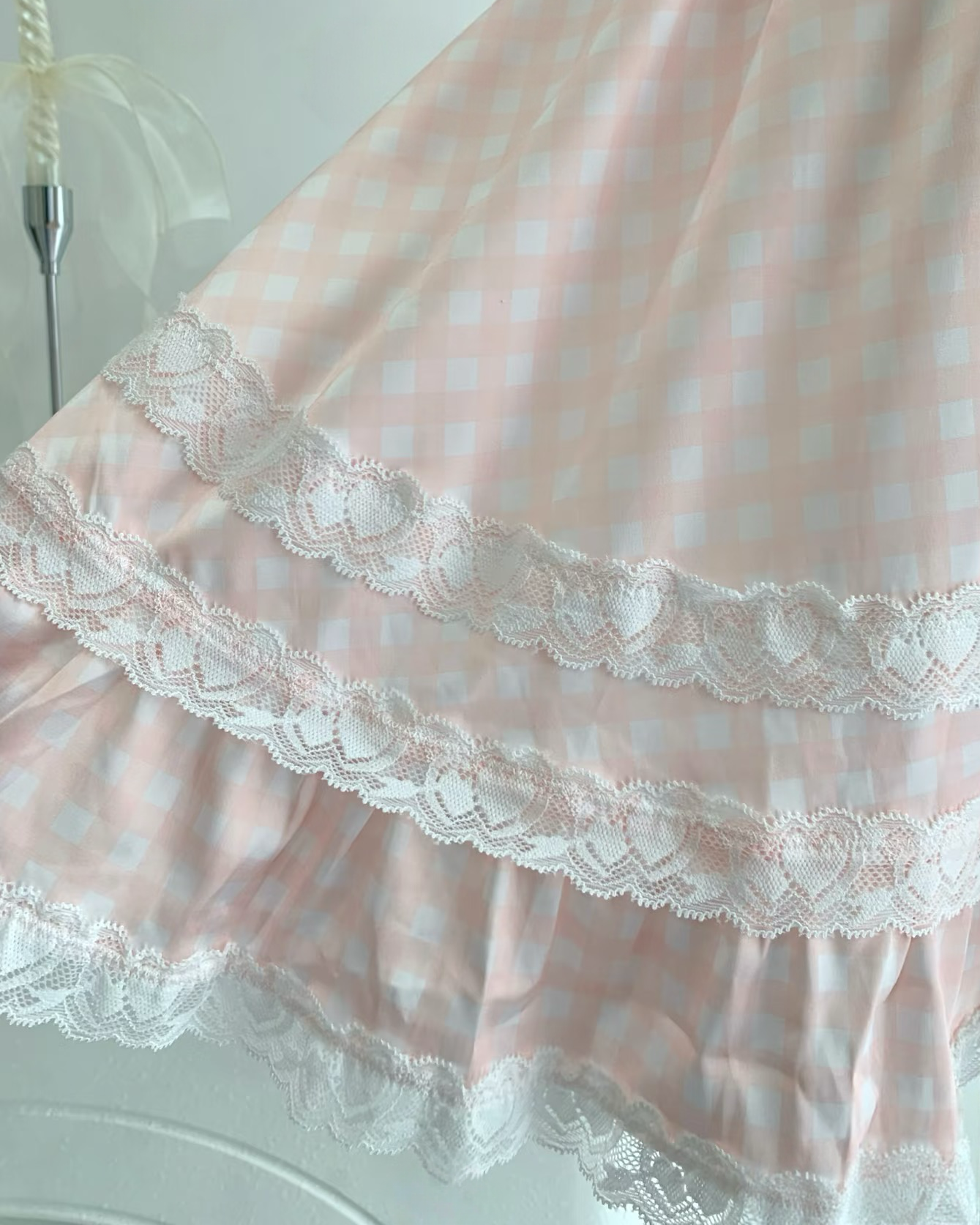 Heart cutout open back with pink satin ribbon tie on Lovelyn nightie – Giulietta Lounge