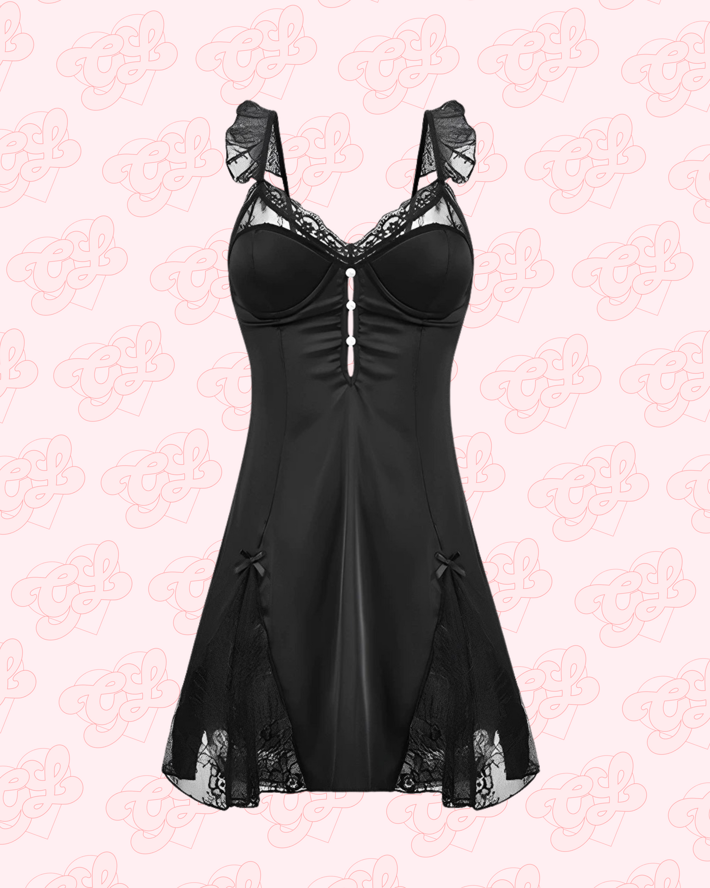 Juliet Satin Nightie in Black