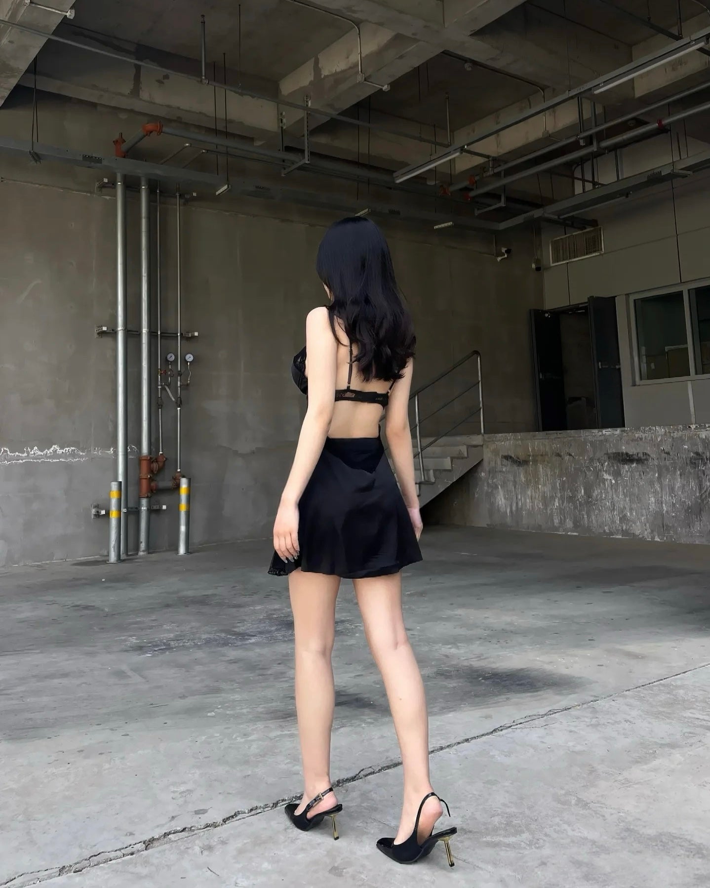 Juliet Satin Nightie Black