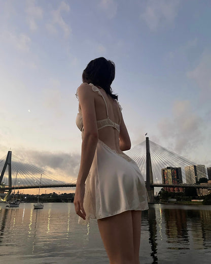 Juliet Satin Nightie in Ivory
