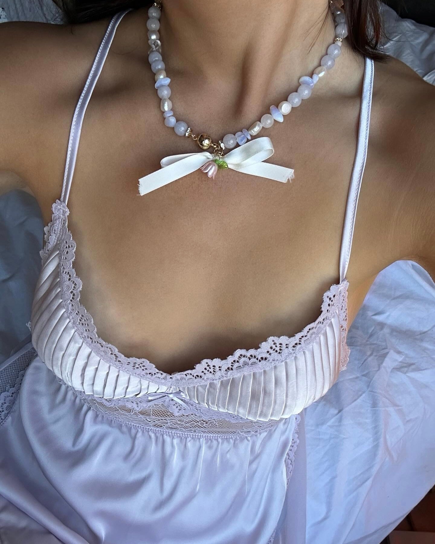 Daizy Satin Nightie in Baby Purple