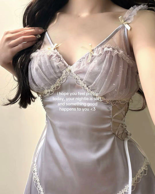 Maisie Satin Nightie Purple