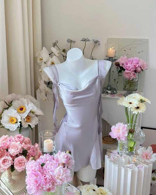 Freya Satin Nightie in Purple