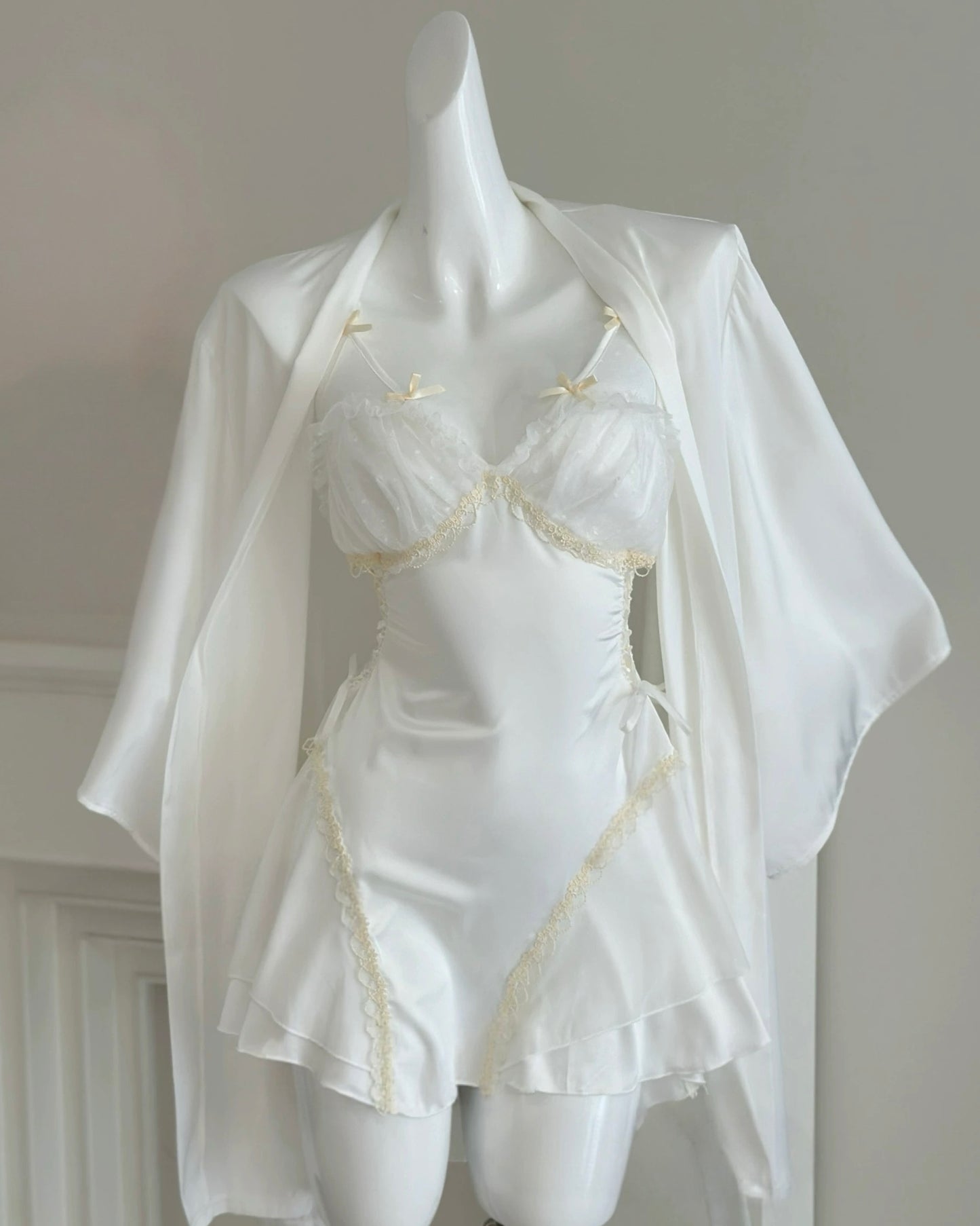 Maisie Satin Nightie in White