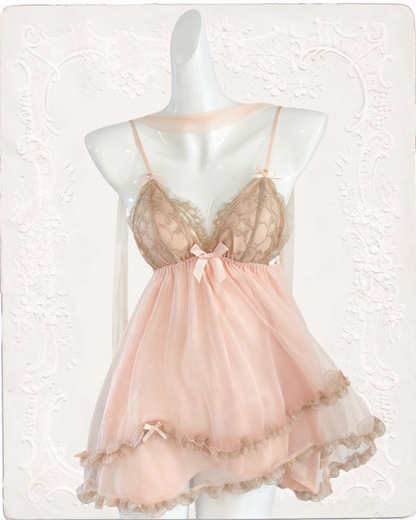 Fairy Princess Chiffon Nightie in Peach