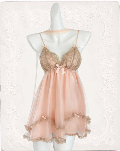 Fairy Princess Chiffon Nightie in Peach