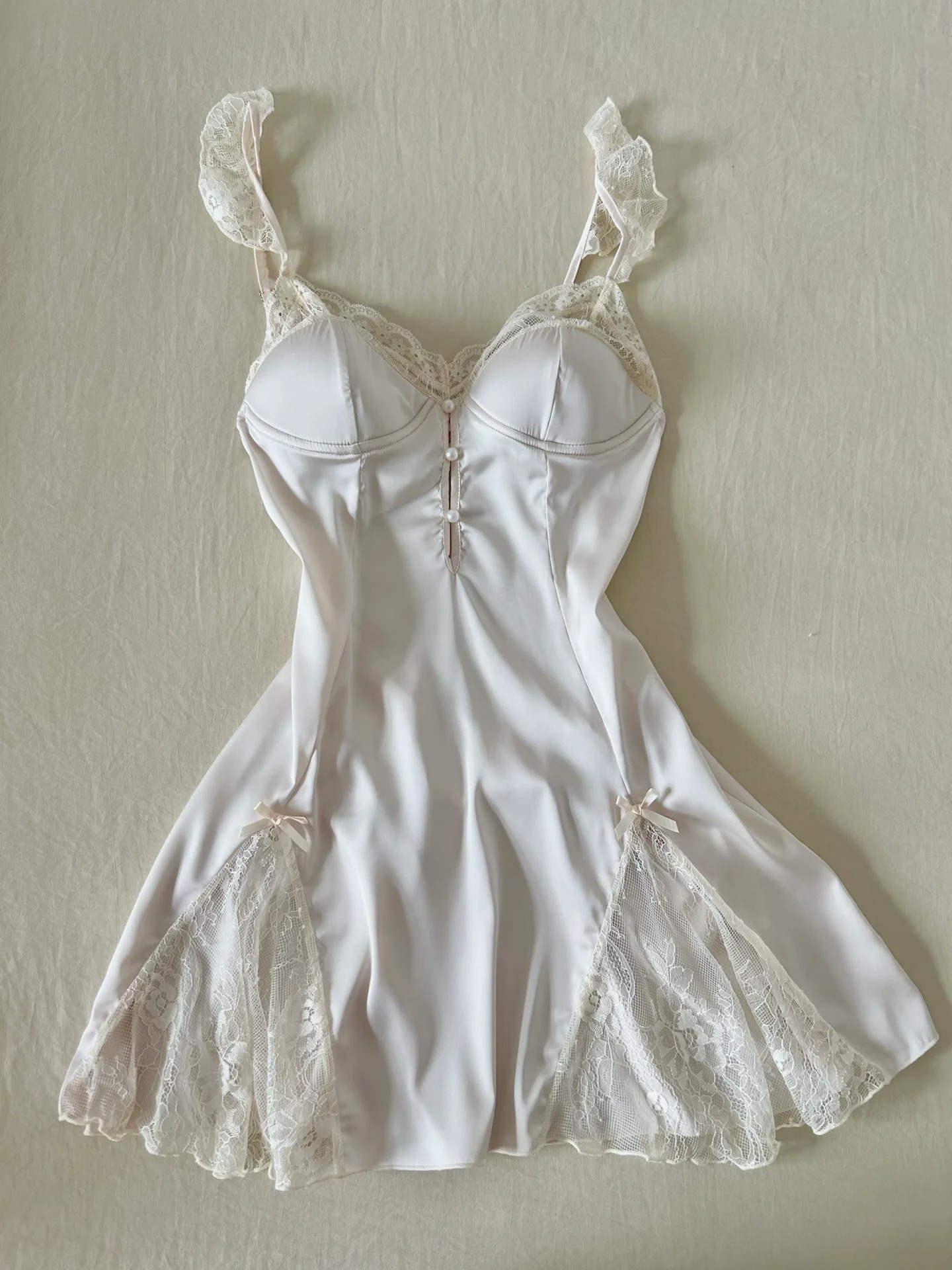 Juliet Satin Nightie in Ivory