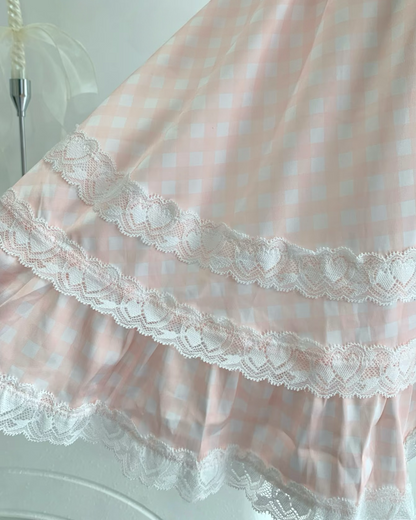 Heart cutout open back with pink satin ribbon tie on Lovelyn nightie – Giulietta Lounge