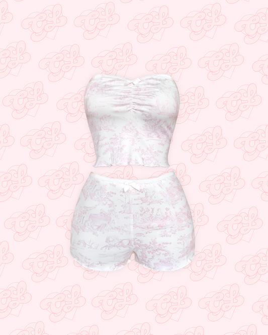 Pink Toile Pajama Set