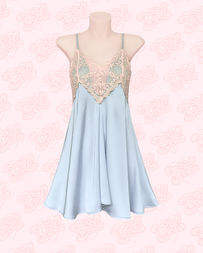 Bethany Satin Nightie in Sky Blue