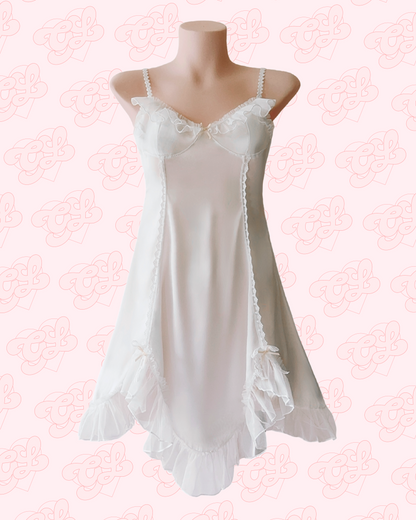 Heather Satin Nightie in White