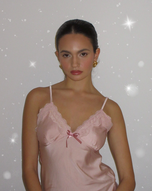 Lisette Satin Nightie in Pink