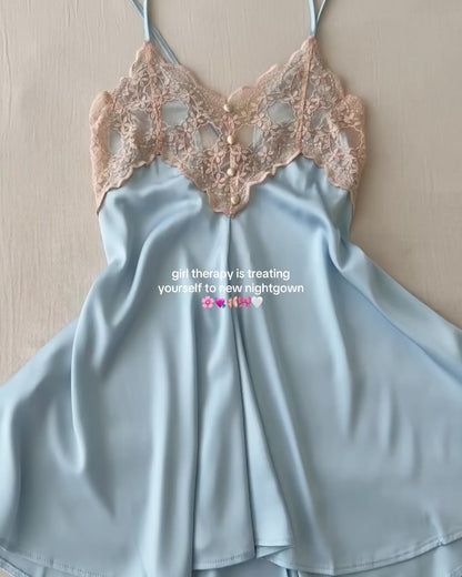 Bethany Lace Nightie in Sky Blue