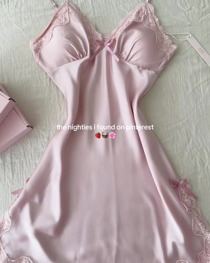 Lisette Satin Nightie in Pink
