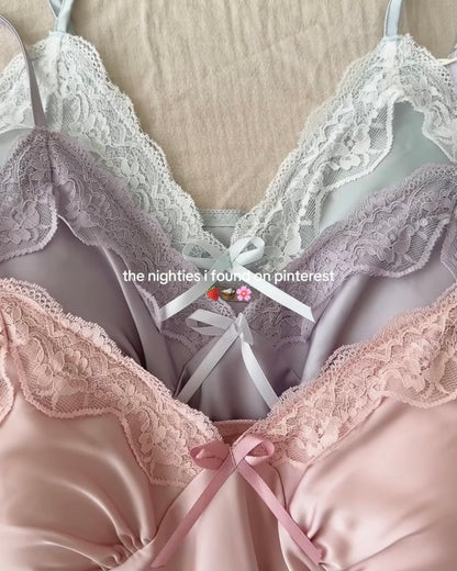 Lisette Satin Nightie in Purple