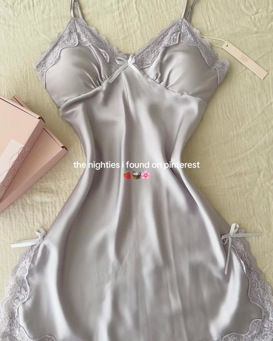 Lisette Satin Nightie in Purple