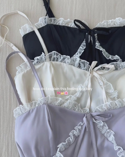 Swan Lace Nightie in Purple