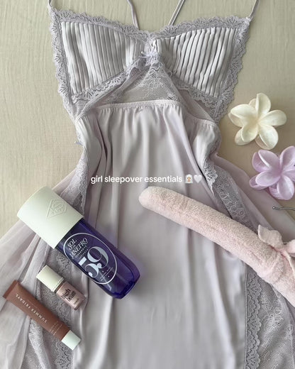 Daizy Satin Nightie in Baby Purple